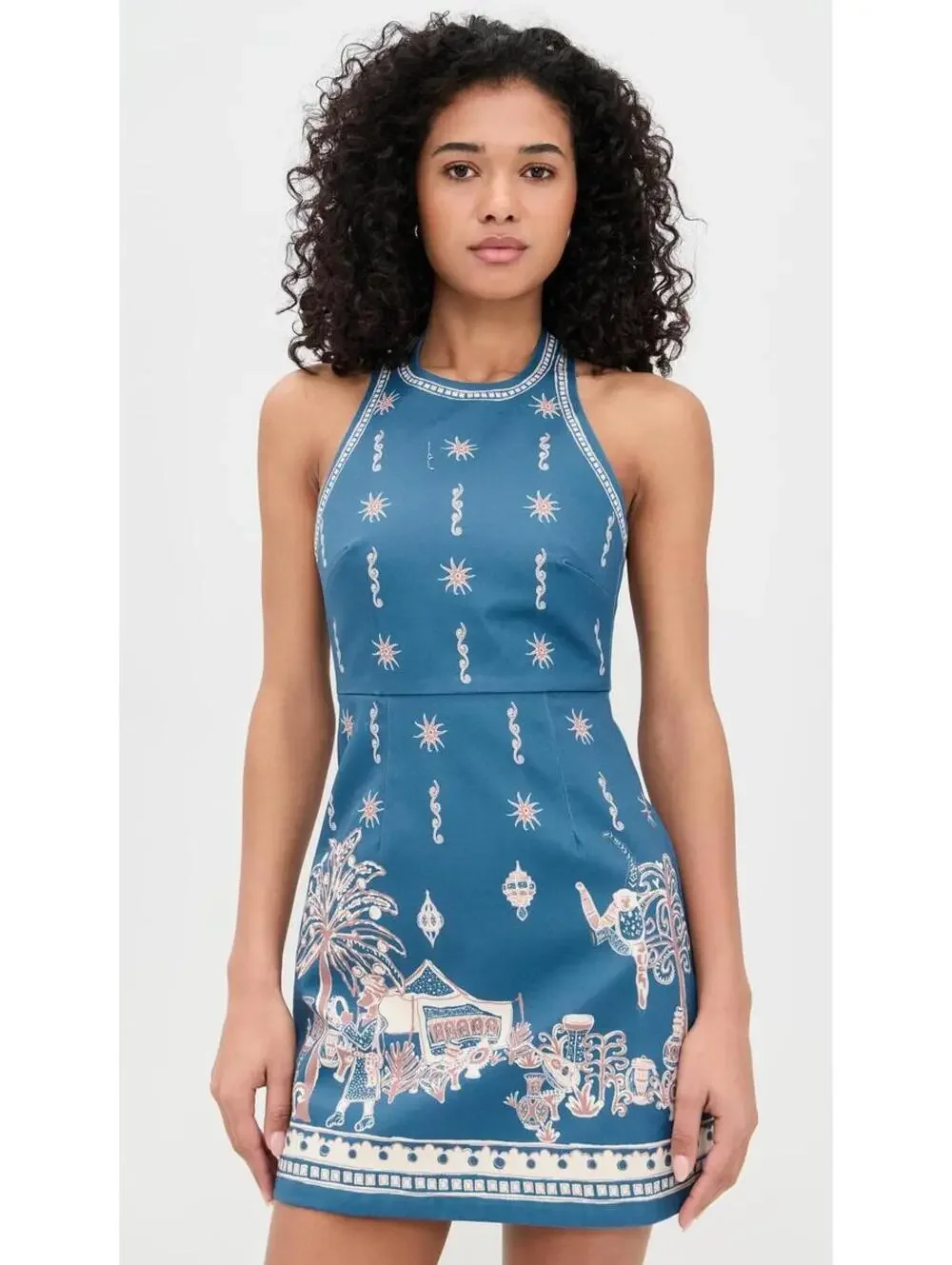 ALÉMAIS Women's Acacia Mini Dress, Blue, COVER UP 6
